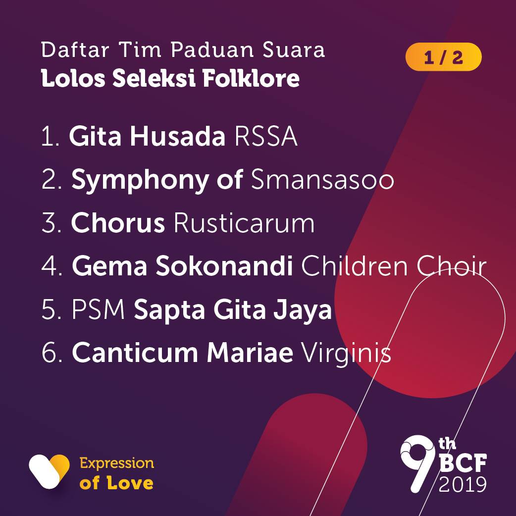 BCF_UB's tweet image. [CONGRATULATIONS!]

These are participants of Folklore Choir Category

Welcome to #BCF9! 
See you in February😉

#BCF9
#choircompetition