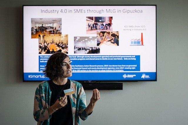 orkestra's tweet photo. Experiences in the Basque region show that local governments and their stakeholders can play a key role. Miren Estensoro (https://t.co/COEClGqYjd) shared this strategy in the #SmartUp2018 Conference. You can see the highlights of the event here https://t.co/hjBz2BU6WK @RELOS3eu https://t.co/gZFzaKyla6