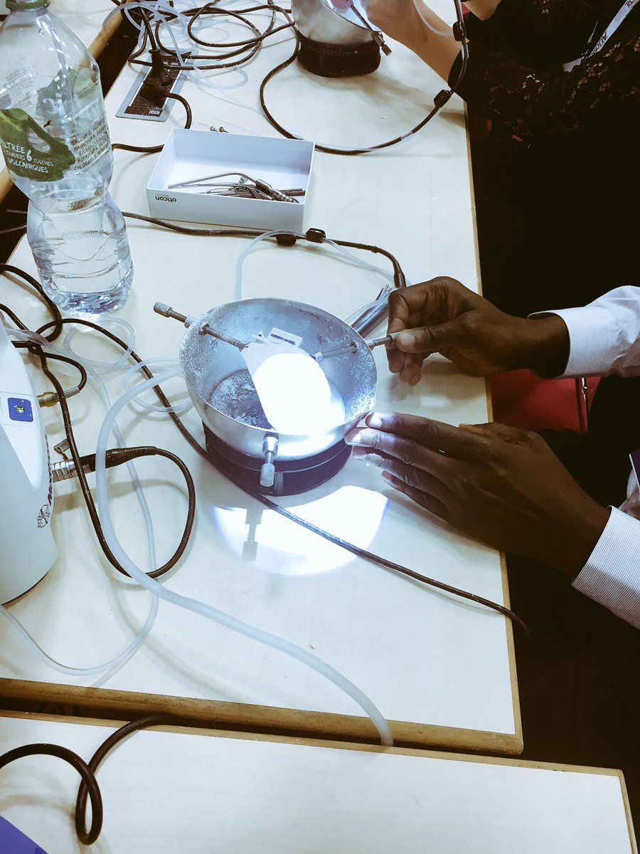 FannyHericourt's tweet photo. Atelier de simulation avec @OticonMedical sur des rochers de synthèse! #SFORL2018 @twittorl @Clq_Group @AnneSophie_Clq https://t.co/ahLqFhl1hl