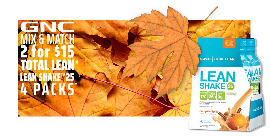 GNCCanada's tweet photo. October 3 - 8: GET TWO for ONLY $15!

Purchase any TWO 4 Pack Total Lean® Lean Shake™ 25 - MIX &amp; MATCH your favourite flavours! Find a store near you: https://t.co/uoz2EtVpuP

#gnccanada #proteinshake #leanshake #mealreplacement #mensfitness #femalefitness #wellness #delicious https://t.co/vLPQr1aEft