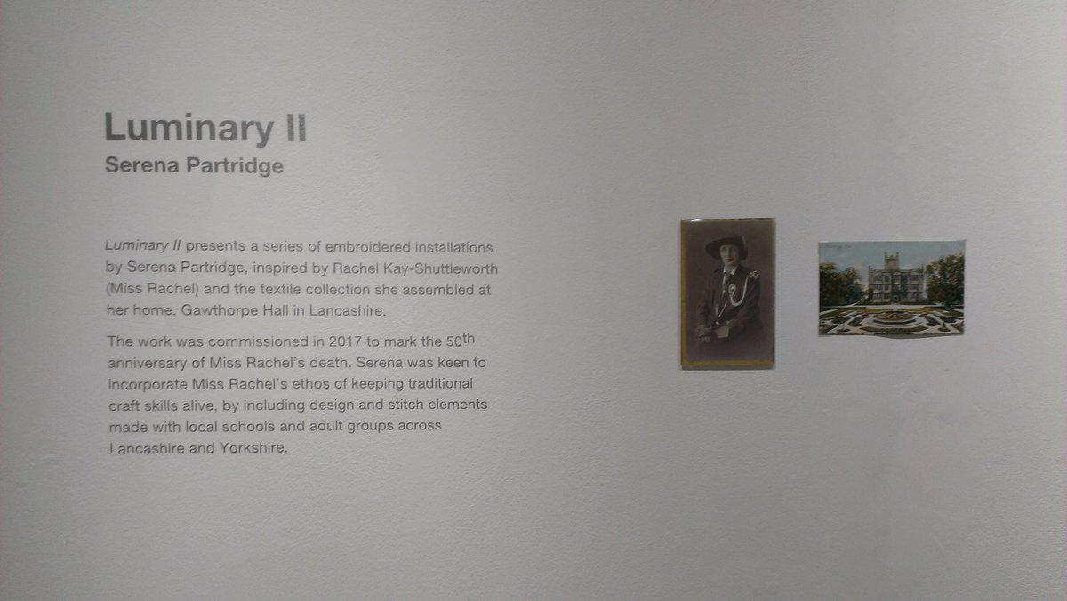 SerenaPartridge's tweet photo. Final day to catch my show Luminary II @crescent_arts until 4pm. Project commissioned by @RBKS_Textiles at @NTGawthorpe as part of #meetingpoint2 @ArtsHeritage. Celebrating the life of #RachelKayShuttleworth #healthandwellbeing #handembroidery https://t.co/K2aa1vzGQL