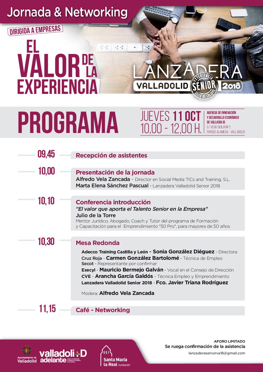 mblanca_s's tweet photo. Jornada&amp;Networking en @INNOLID el próximo día 11, "El valor de la Experiencia" No te lo puedes perder!!! #Valladolid #FelizDomingo https://t.co/R66kHx6Fg3