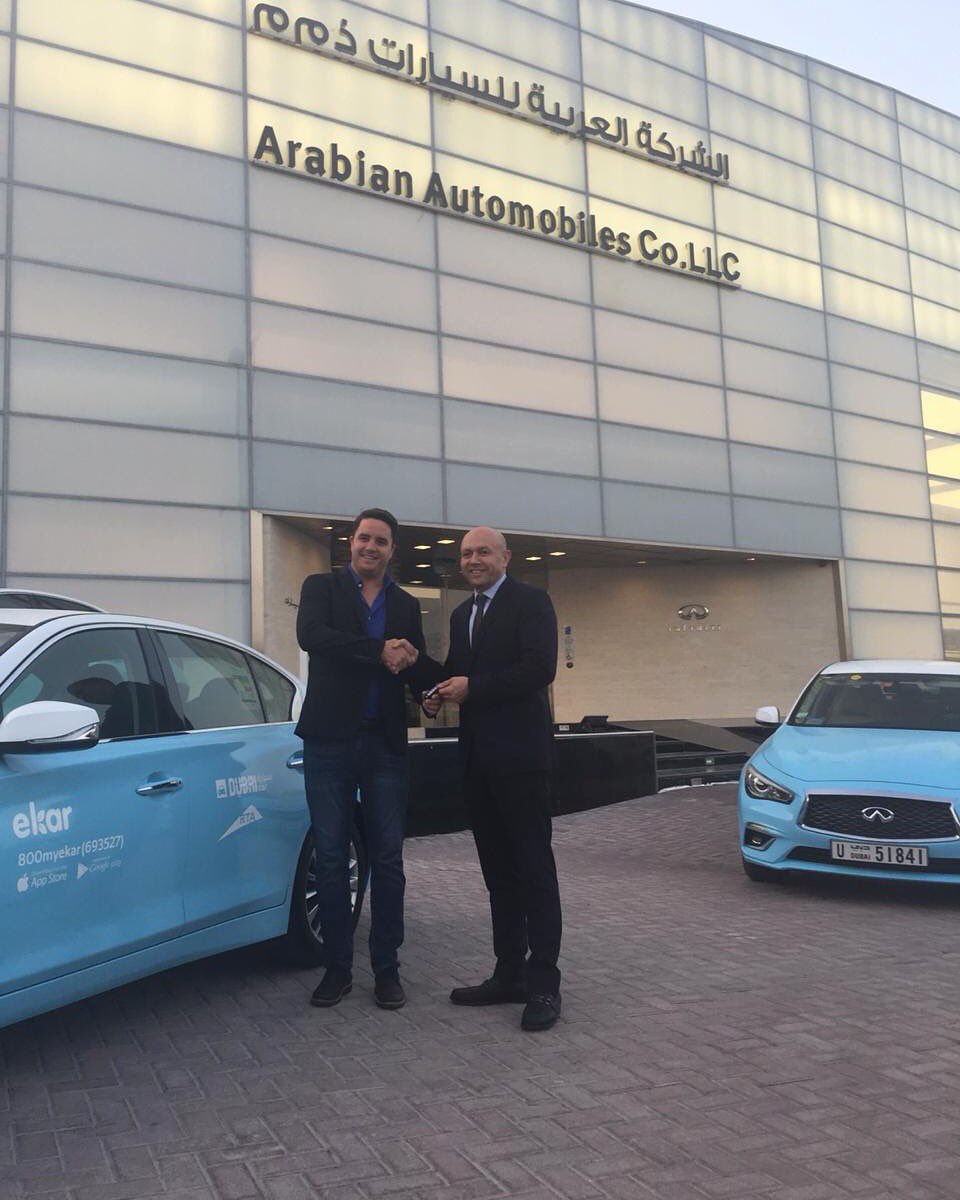 INFINITIDXB's tweet photo. INFINITI of Arabian Automobiles entered an exciting partnership with @ekar.
A young and dynamic team offering great options to driving luxurious #INFINITICARS.
Also a great way to drive our #INFINITI Q50. https://t.co/uwirZYlpjs