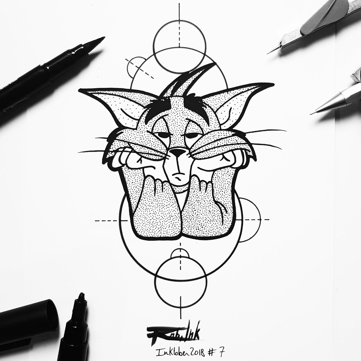Rob__Ink's tweet photo. Day 7 of #Inktober2018 
#Inktober #exhausted
https://t.co/TQEPiM2NA3 https://t.co/6jefHlmDWl