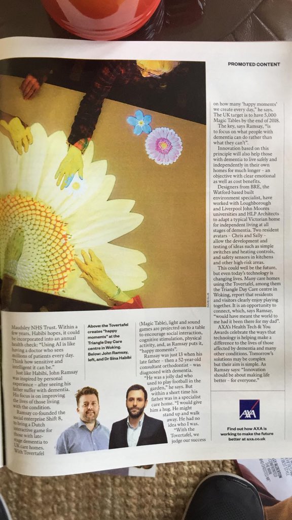 ToverCareUK's tweet image. Excited to feature in @thesundaytimes @thetimes magazine today discussing the happy moments we are producing around the country! #magictable #happymoments #pickupacopy