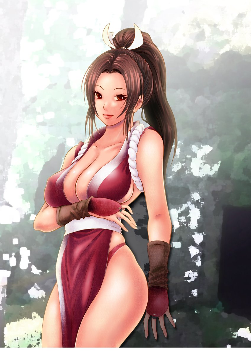 うるとらおれんじ Ar Twitter 不知火舞これで完成です 今回の塗りに使ったブラシひさしぶりに使ったのですがけっこう良かったのでこれからもっと使っていこうと思います 自分でビフォーアフター見比べたいので線画もいっしょに イラスト 不知火舞 Snk Kof