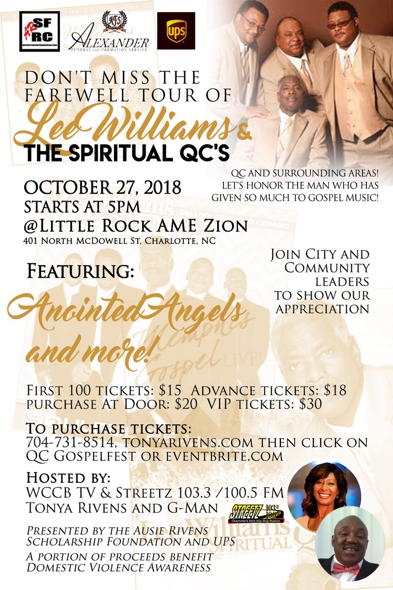 Start your Sunday with ‘Sounds of Inspiration’ @TonyaRivensLive @ 6am. Tune in for the best in Gospel music, community events and details about @QCGospelfest #number1inthestreetz