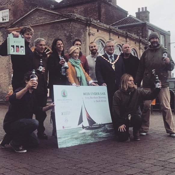 henrynorfolk701's tweet photo. We made it! Beer delivered to @bankhousekingslynn . @barshambrewery  many thanks to @northseaclothing  for keeping us warm and dry. @ianefinch  for photography. @skyrise_productions for film and Chris Haslam for his #journalism  #beerundersail #kingslynn… https://t.co/ajl7TCoqMy https://t.co/txT61cBuoD