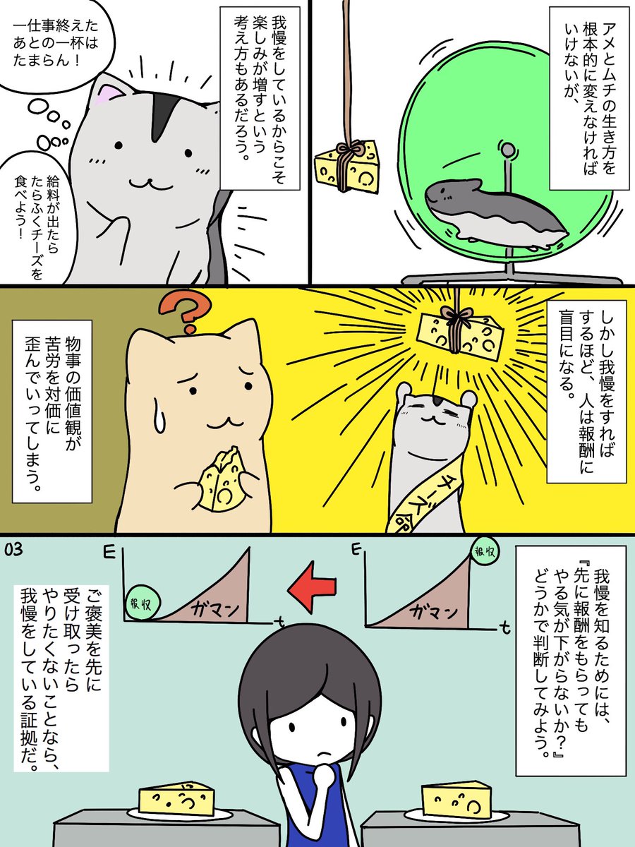 マンガ『我慢で得られる報酬を辞める理由！』(1/2) 