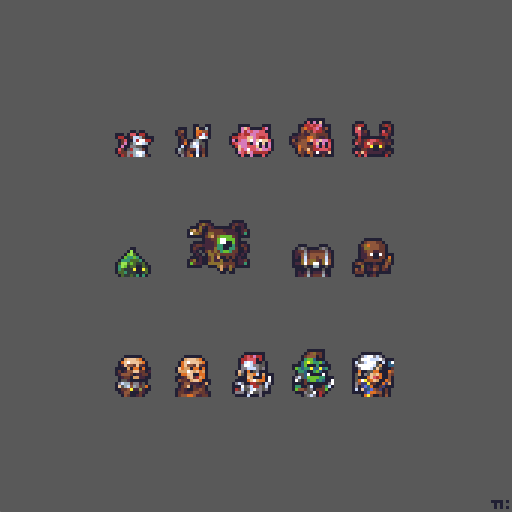 ThKasparrr's tweet photo. Sprites I designed for @fusedotcore s project - @DungeonSqueaker.

🎞 Game trailer: https://t.co/NU1N1OYXha

#pixelart #gamedev #indiedev https://t.co/kq4dwhy2du