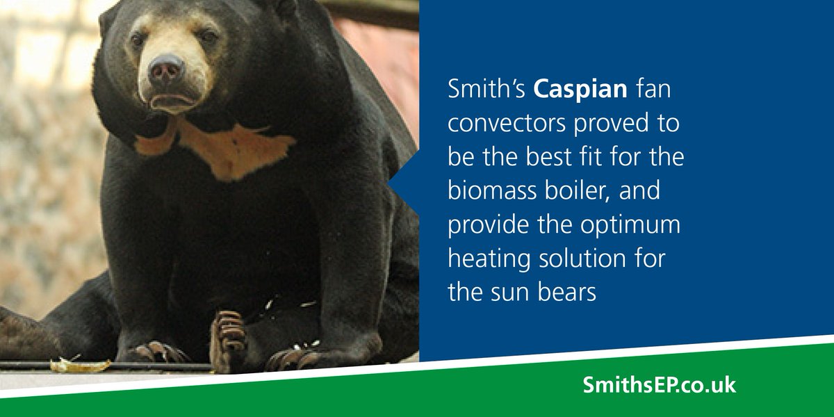SmithsEP_UK's tweet photo. Installing #Caspian Fan Convectors was a perfect match for a biomass heat generator. @ColchesterZoo chose Caspians to provide instant controllable heat to replicate the temperature the sun bears were used to in Cambodia. https://t.co/jngydaDyWW #ThinkSmith https://t.co/Pvh0Fr0qsO