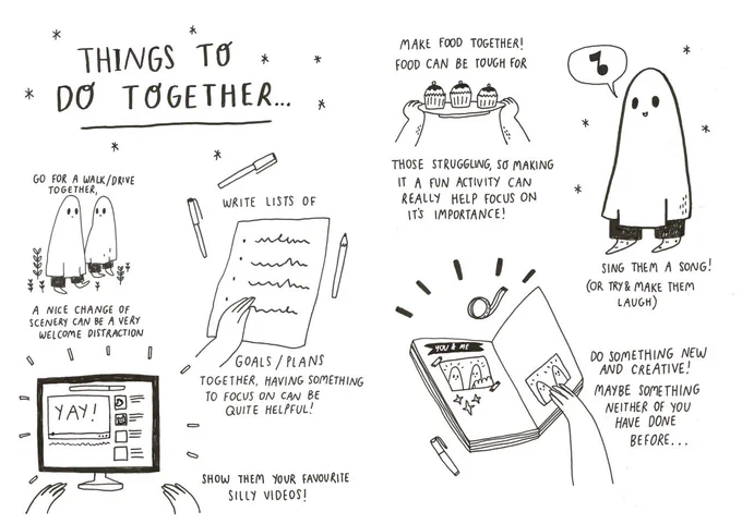 If you or a ghostie pal you know is struggling, it can be nice to suggest some simple soothing things to do together to help keep your minds at bay. Are there any other activities you'd add to this list?

https://t.co/mkbwOfdVAN 