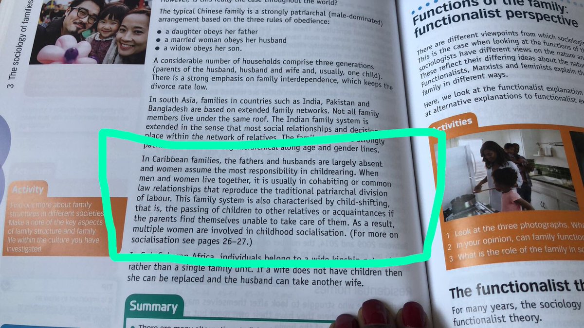 ParentpowerSL's tweet image. We want to highlight the blatant stereotypes that are being fed to our young people! Such sweeping generalisations are not acceptable &amp;amp; should not be normalised! @HarrisBeckenham @AQA @HodderBooks its your responsibility to educate young people facts not fiction. #GCSE #Sociology