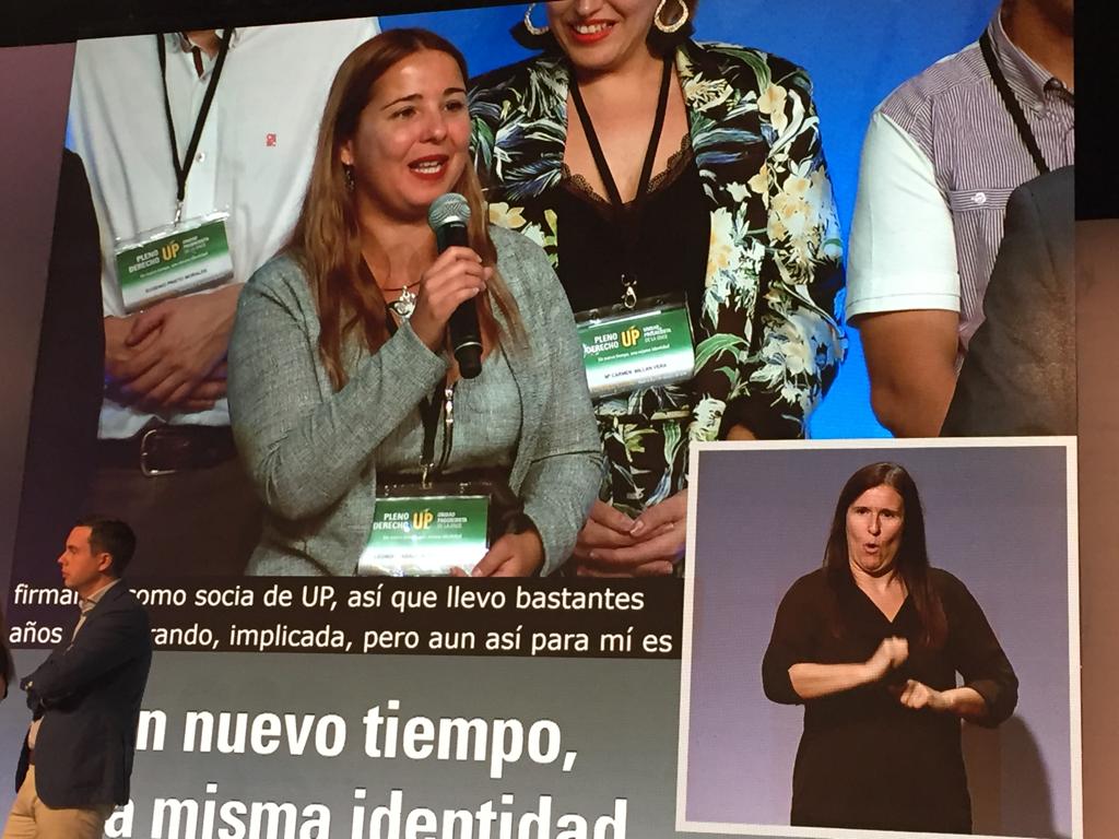 alejandrarg87's tweet photo. Leonor Basallote, vendedora en Malaga, miembra de la nueva ejecutiva de UP: “Soy la cara visible de nuestros vendedores”. #XCongresoUP #ONCEsomostodos https://t.co/2ZE950gd3r