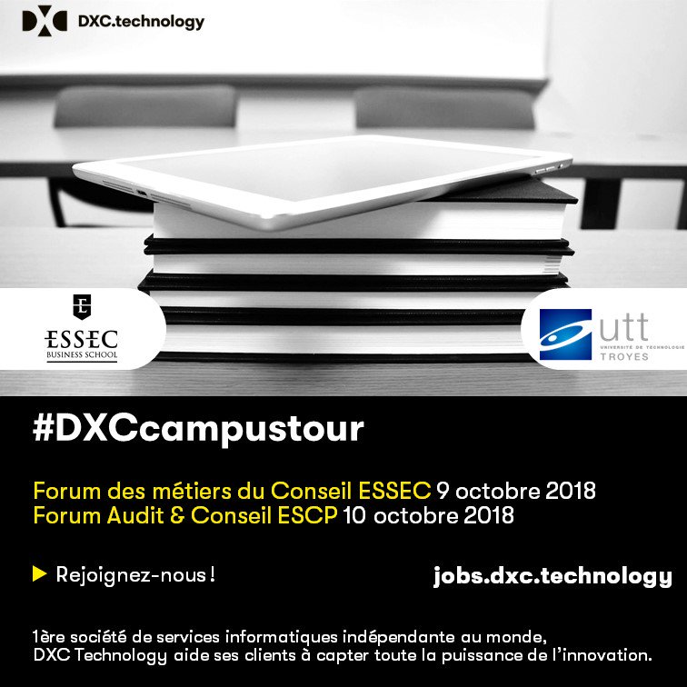 DXCfrance's tweet photo. Les opportunités pro c’est comme les séries TV, tu sais quand elles commencent, jamais quand elles s’arrêtent. #DXCcampustour – Saison 2. Prochains RDV le 9 octobre @essec et @UTTroyes https://t.co/TGOUodOkyt https://t.co/Cox4PpCVaH