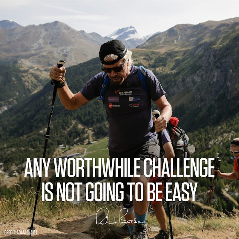 richardbranson's tweet photo. If you want to feel like you’ve achieved something – go and try to do something you think you can’t do https://t.co/bGYZNPEgFH https://t.co/iR5tJtmvoI