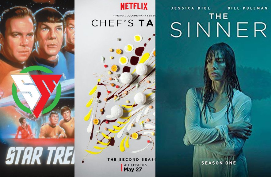 screenmayhem's tweet photo. TV 3-Way #podcast - Join Screen Mayhem's @janarummy, @Houkt_un_Fanixs, and @EvilTwinGhost as we compete in a "sexy" battle over who chose the best TV show: #Netflix #ChefsTable, #StarTrekTOS, or #USA crime thriller #TheSinner. https://t.co/eEqX4sjeDA #PodernFamily #TV3Way https://t.co/c5NXH8R3e2
