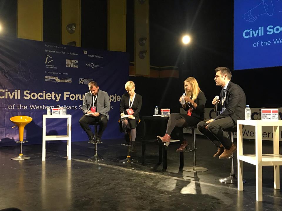 EWB_eu's tweet photo. @IgorBandovic @Balkan_Fund : "The situation has changed since 2015. Although we had some enthusiasm in the beginning, it is now gone. That is why the role of civil society needs to be revisited" #CSFSkopje https://t.co/xQGLnEKTqe
