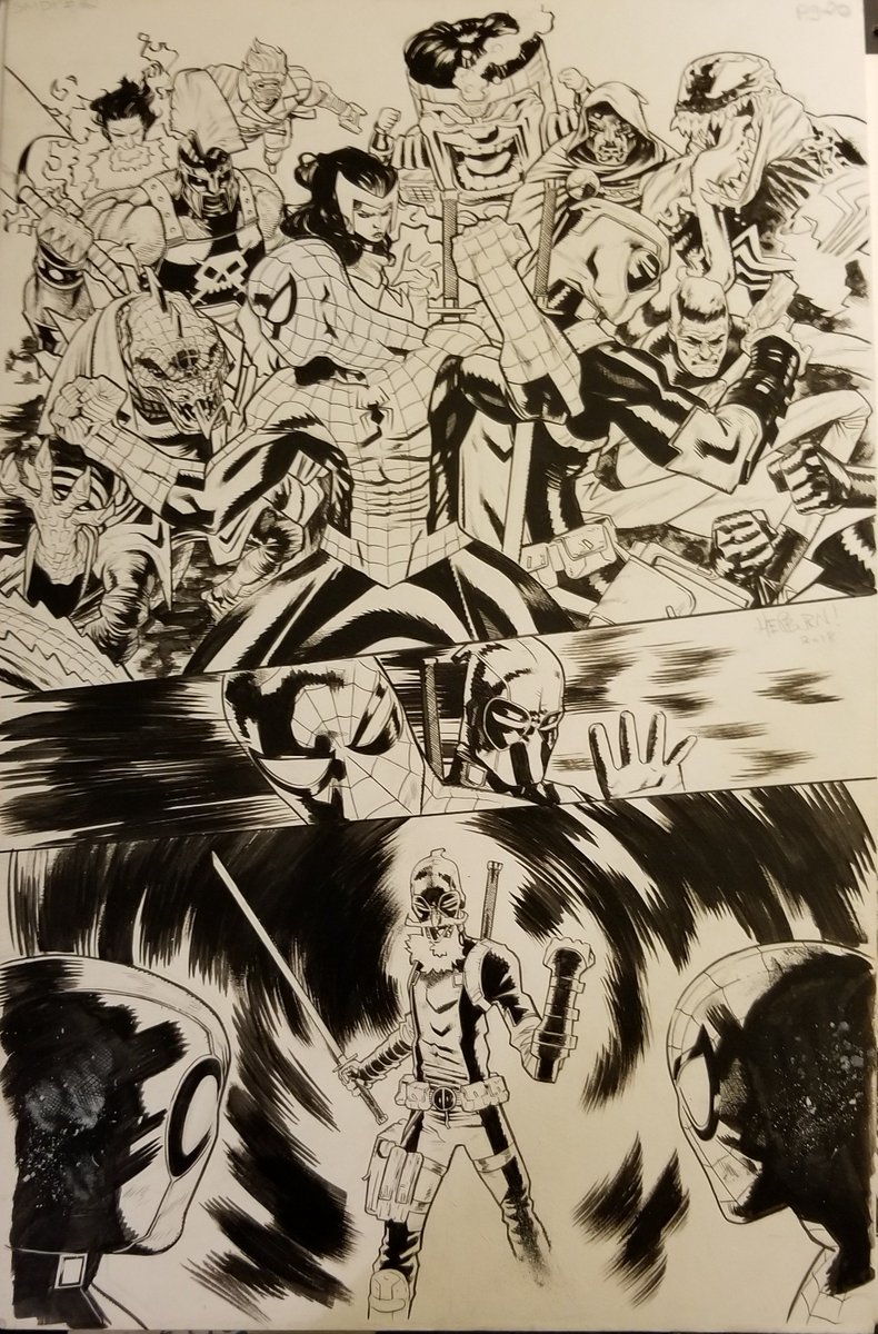 How to know your <a href="/NY_Comic_Con/">New York Comic Con</a> was a success: you are now the owner of awesome original page art from Spider-Man / Deadpool from Scott Hepburn