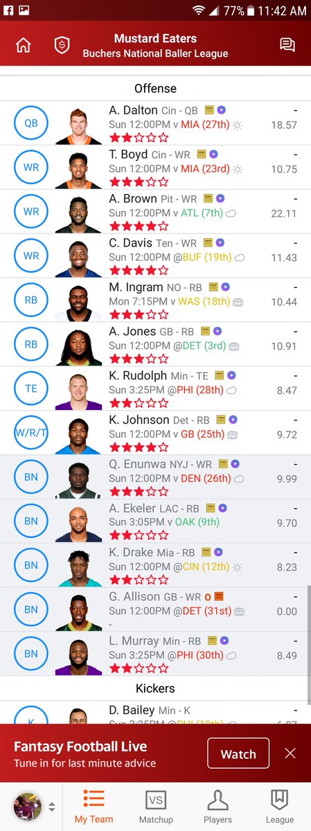 6thkid's tweet photo. @weeklyballblast @NFLfantasy Do you see any changes you would make or roll it out as is ?? Thank you https://t.co/FWKndHjkZL