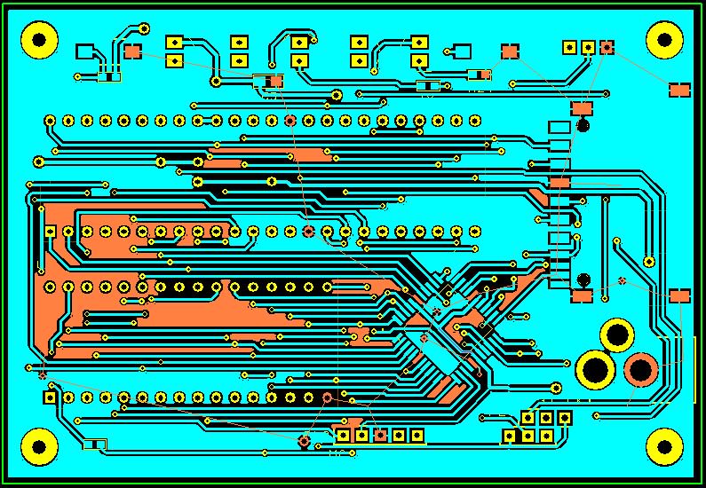 wcinp's tweet image. PICを使った３チップ構成の自作68KマイコンでCP/M-68Kが動いているようなのでDesignSparkPCBでパターン設計したみた。
前回のZ80の3チップ基板より基板サイズを少し小さくしたのでパターンが込み合ったけどなんとかできた^^
piclabo.blog.so-net.ne.jp/Pic24Cpm68K_Pcb
＃CPM68K #DesignSparkPCB #Pic24CPM68K