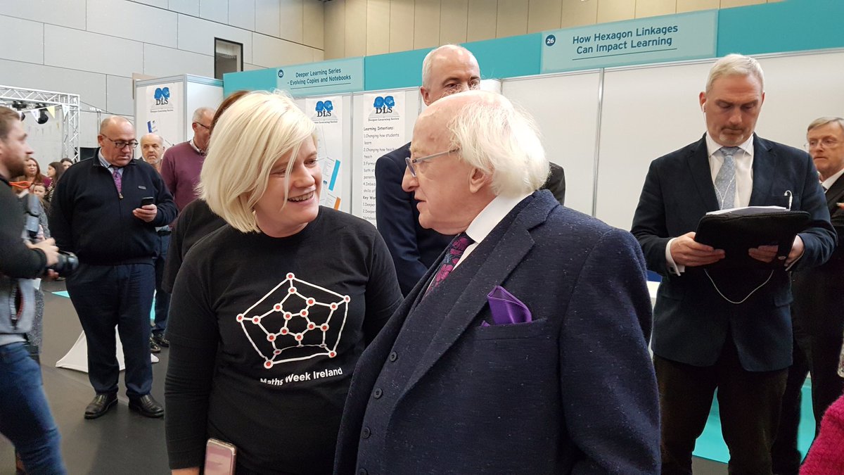stemwaterford's tweet photo. Great to meet with @PresidentIRL , and tell him about @mathsweek @FEILTE @scienceirel @CalmastWIT @waterfordit @Education_Ire #FEILTE2018 #mathsweek https://t.co/iPmnYWUROB