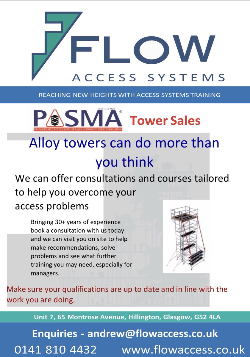 systems_flow's tweet image. Sales and Training for Alloy Towers and Spandeck products