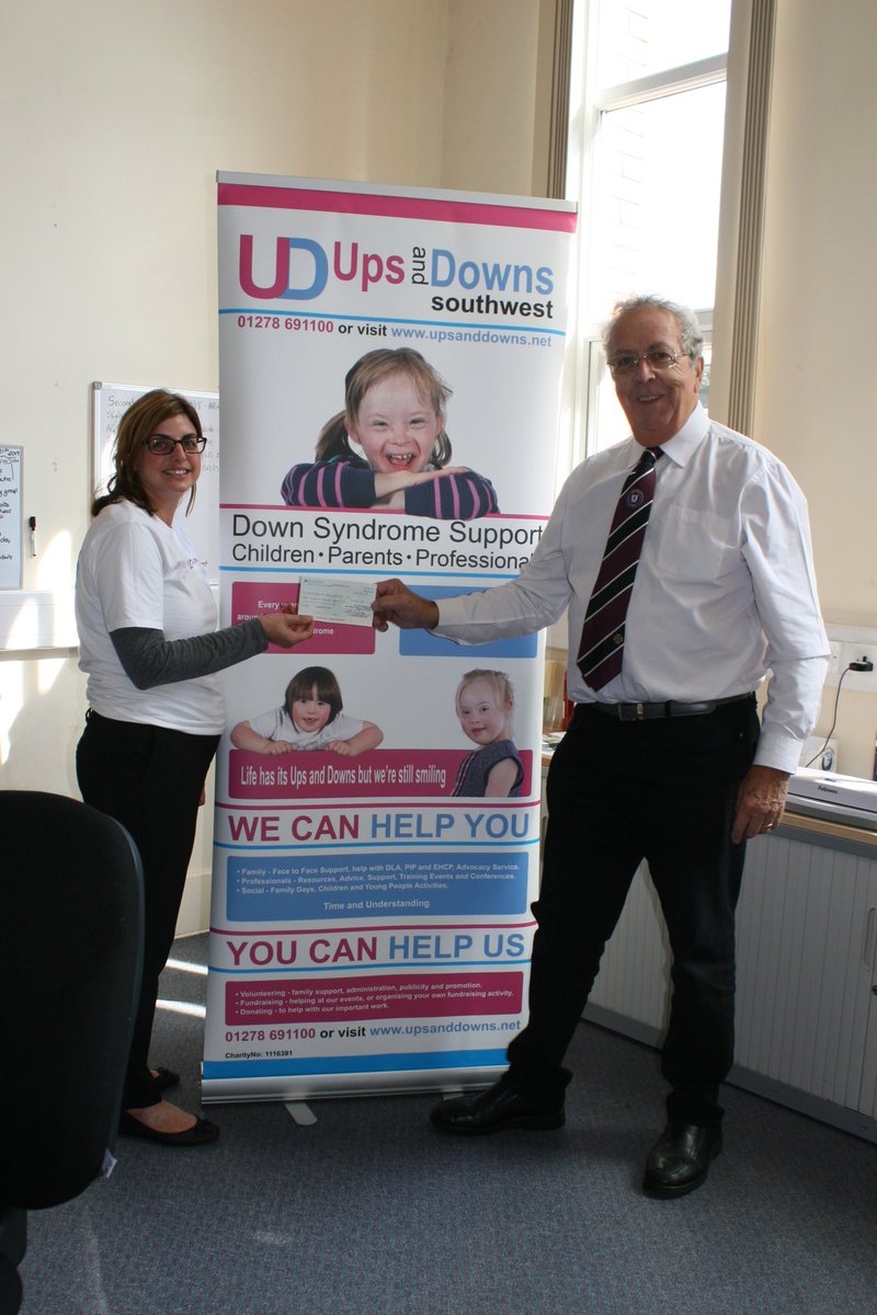 It is with much pleasure that I presented a cheque to the Ups &amp; Downs charity,for £600 on behalf of the Somerset Knights Templar to Michelle Suggs Fundraiser &amp; Public relations officer for South West  branch of  the charity, Michelle said the money would help the support groups.
