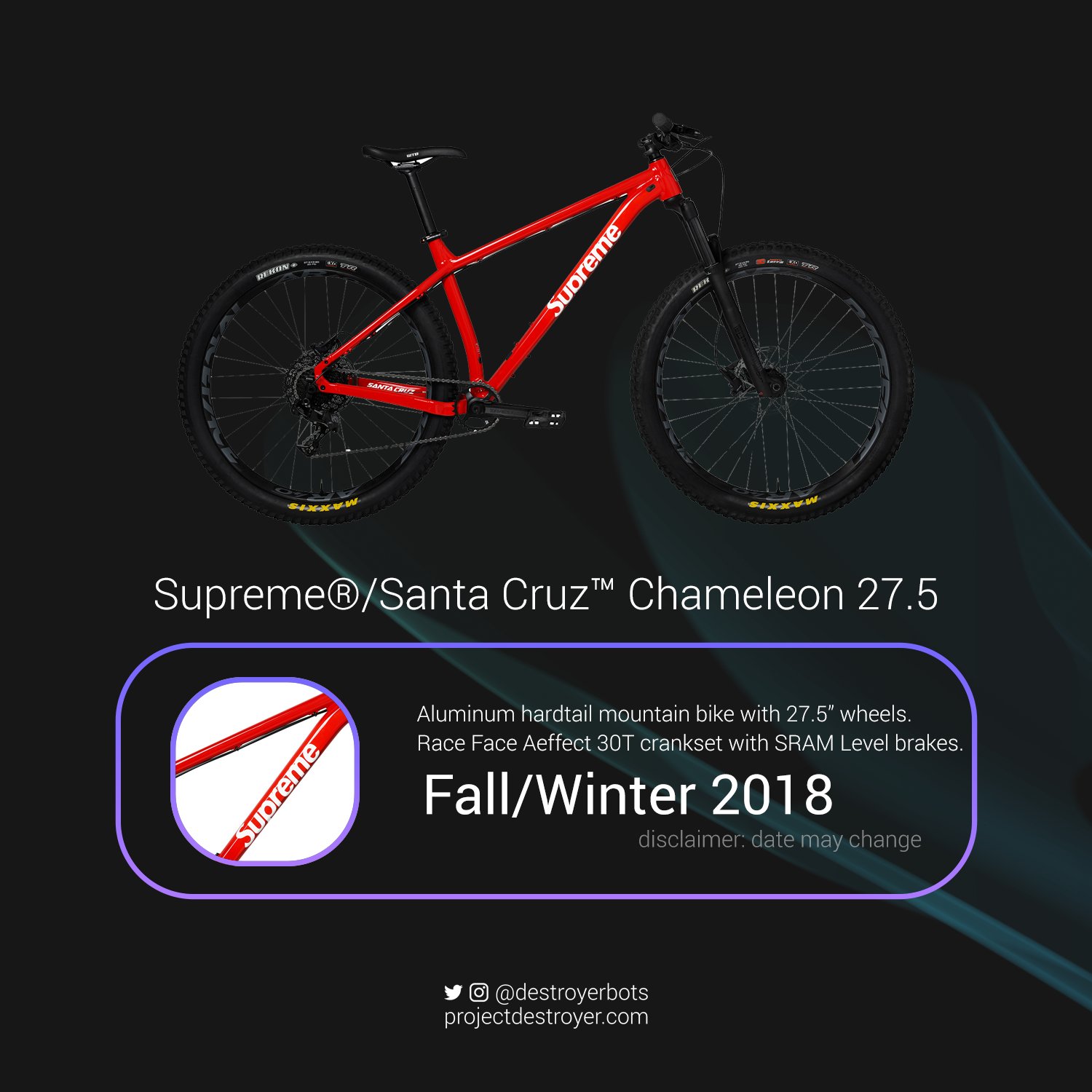 supreme x santa cruz chameleon