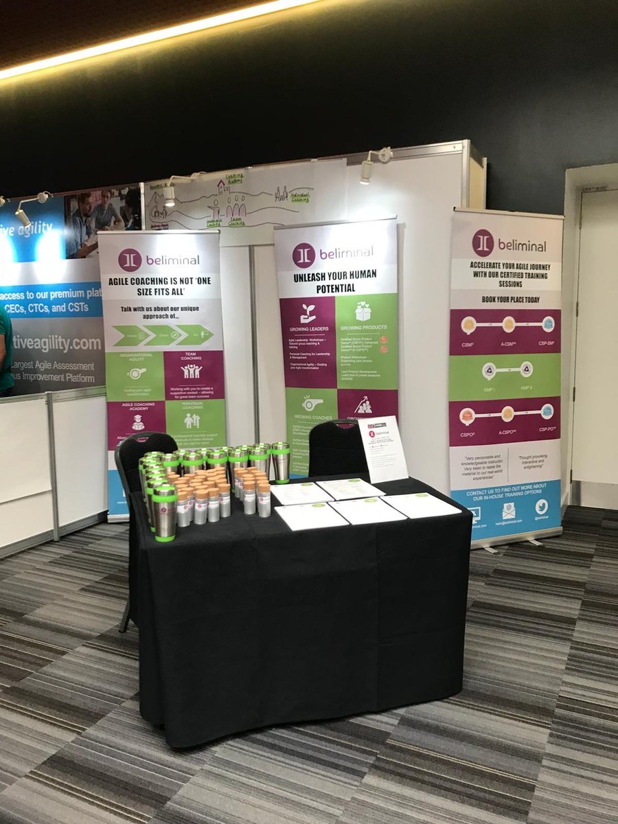 We’re all set and ready for the opening of #SGLON18 Drop by our stand, near the entrance to hear how we can help you on your #Scrum and #Agile journey You can enter our competition to win one of our training courses and we may even give you a nice gift! 🌱#unleashyourpotential
