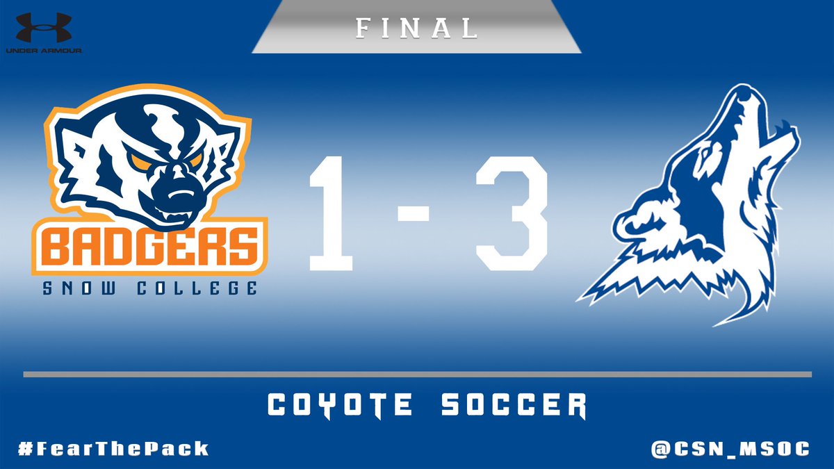 CSN_MSoc's tweet photo. @_maliq25 🎩 trick helps the Coyotes take care of #5 Snow College 3-1. Jesus Gonzalez chipped in with a pair of assists. CSN improves to 20-1-2 at the Den after the victory. Great job gentlemen! 🐺⚽️ #BadgerHunting #UnfinishedBusiness https://t.co/9cD1ecAQVE