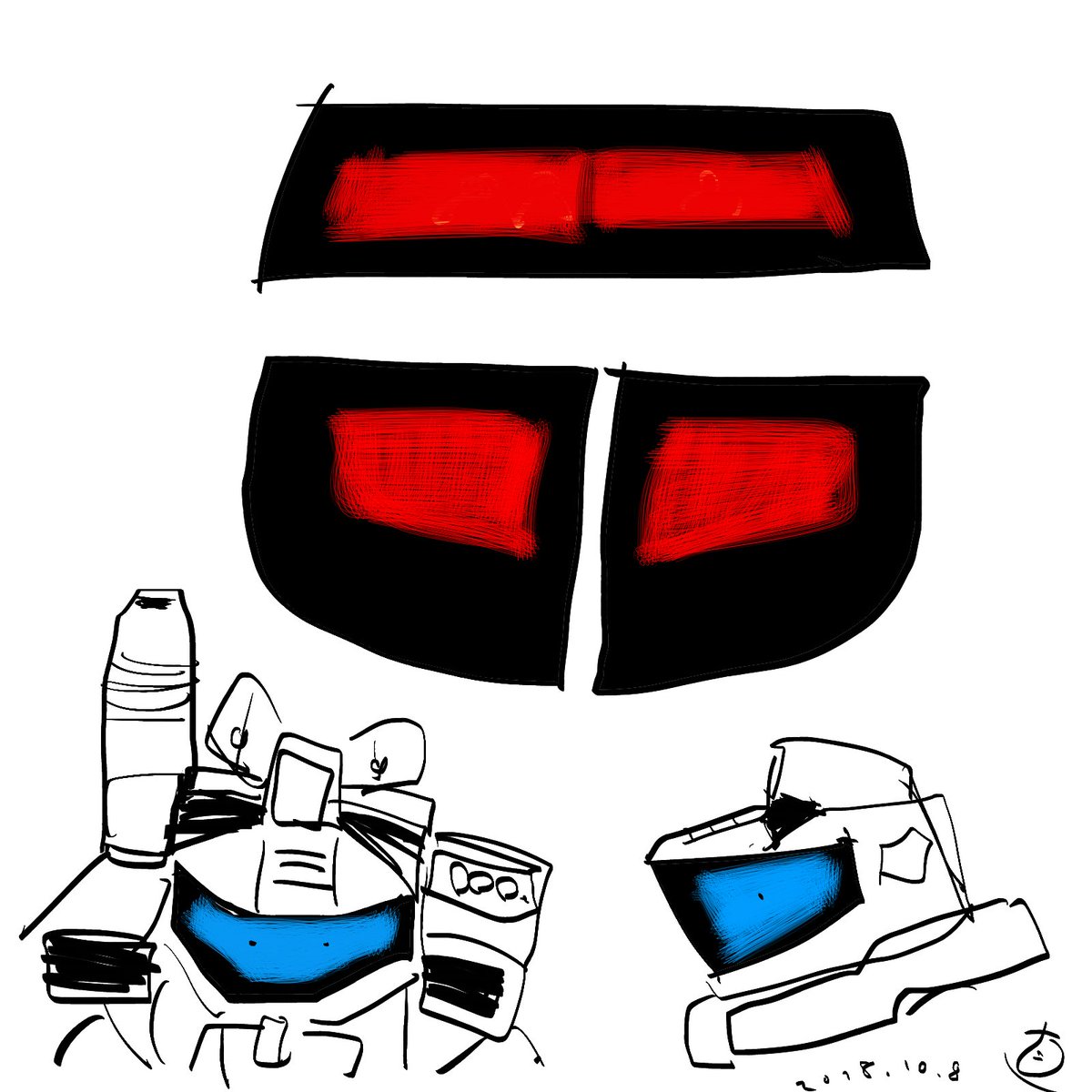 Mgmから借りた 膨大なスチル写真 だけ を解析して 宮武が三面図に起こしたもの 加藤直之 スタジオぬえ Sfイラストを描いてます のイラスト