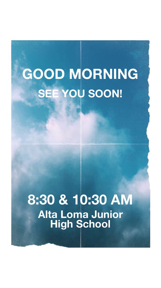 ChurchTwo42's tweet photo. It’s not too late to get here! Next service starts at 10:30 AM at Alta Loma Junior High School. 🙌 https://t.co/yuIwTKUfYK