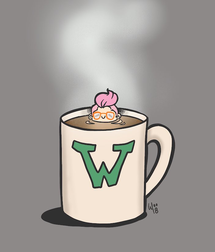 wooosome's tweet photo. ”Addiction” #inktober Day 7. What’s _your daily addiction? Mine’s coffee 😂 #woosome #wootober #inktober2018 https://t.co/kam1r7tz8s