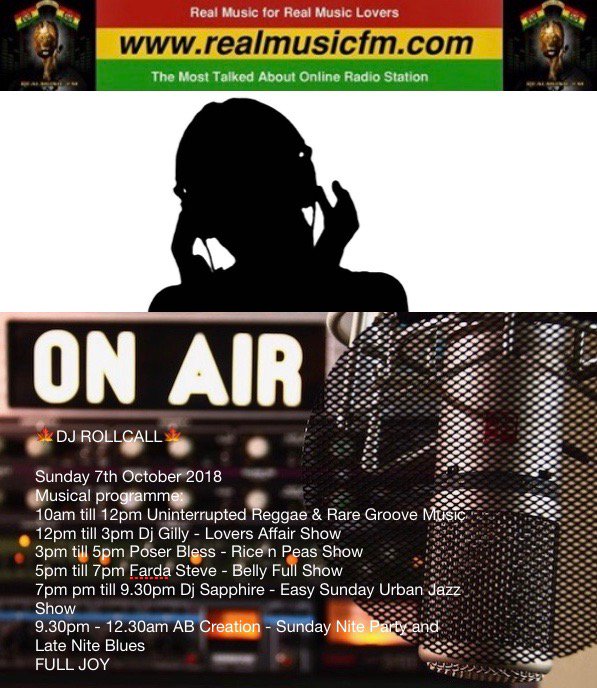 eboneyRe's tweet photo. Tune in - Sun 07 OCT 2018 Delicious Musical Menu
🍁DJ ROLLCALL🍁
https://t.co/NUpY6j9sPp  
#djrollcall 
@Princess3Rina @Bdestinys #muzikkzone 🎵🎶
@vron1234 @lambertred @Sapphire_MJW #Sunday #listen 
#internetradio 
#RNB #SmoothJazz 
#loversrock #Reggae #Dancehall 
#NP #Rt 2 https://t.co/CcqN3dxxuI