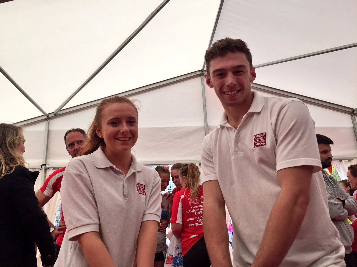 DrJonesWales's tweet photo. Big shout out to Tom and Zoe of @cardiffuniphysio making sure #TeamCardiff can actually walk again after the @CardiffHalf ! Great work and on a Sunday too! These guys are doing a brilliant job! @cardiffuni https://t.co/C09SCGvz3F