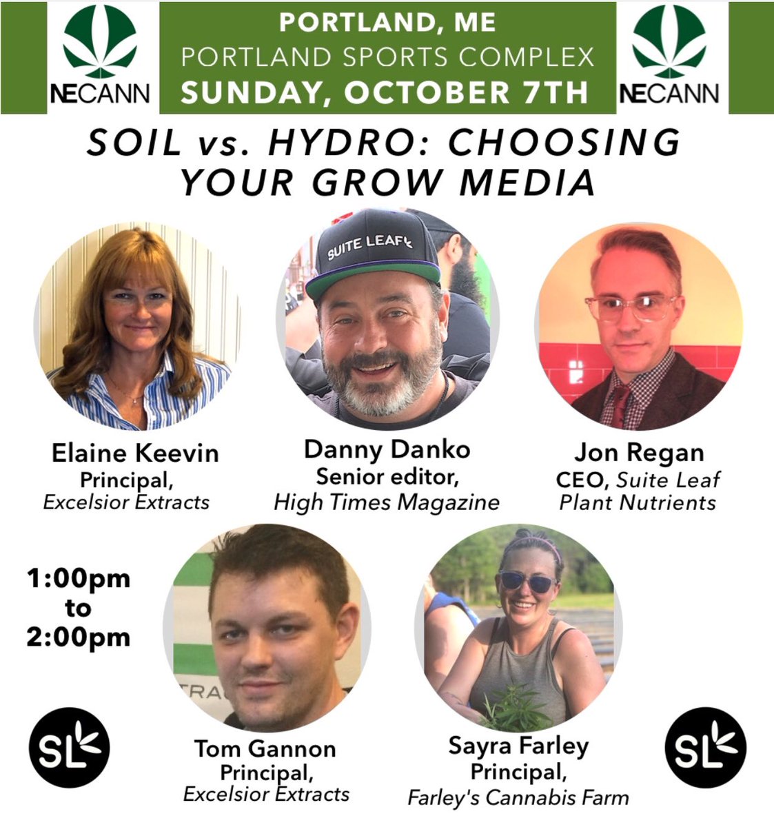 suiteleaf's tweet photo. What’s good Portland, Maine! Don’t miss @DannyDanko and our president @Stay_Positively at 1pm today on the Demo Stage with #ExcelsiorExtracts and #FarleysCannabisFarm #MECANN18 @NE_CANN https://t.co/hJTiqCaC75