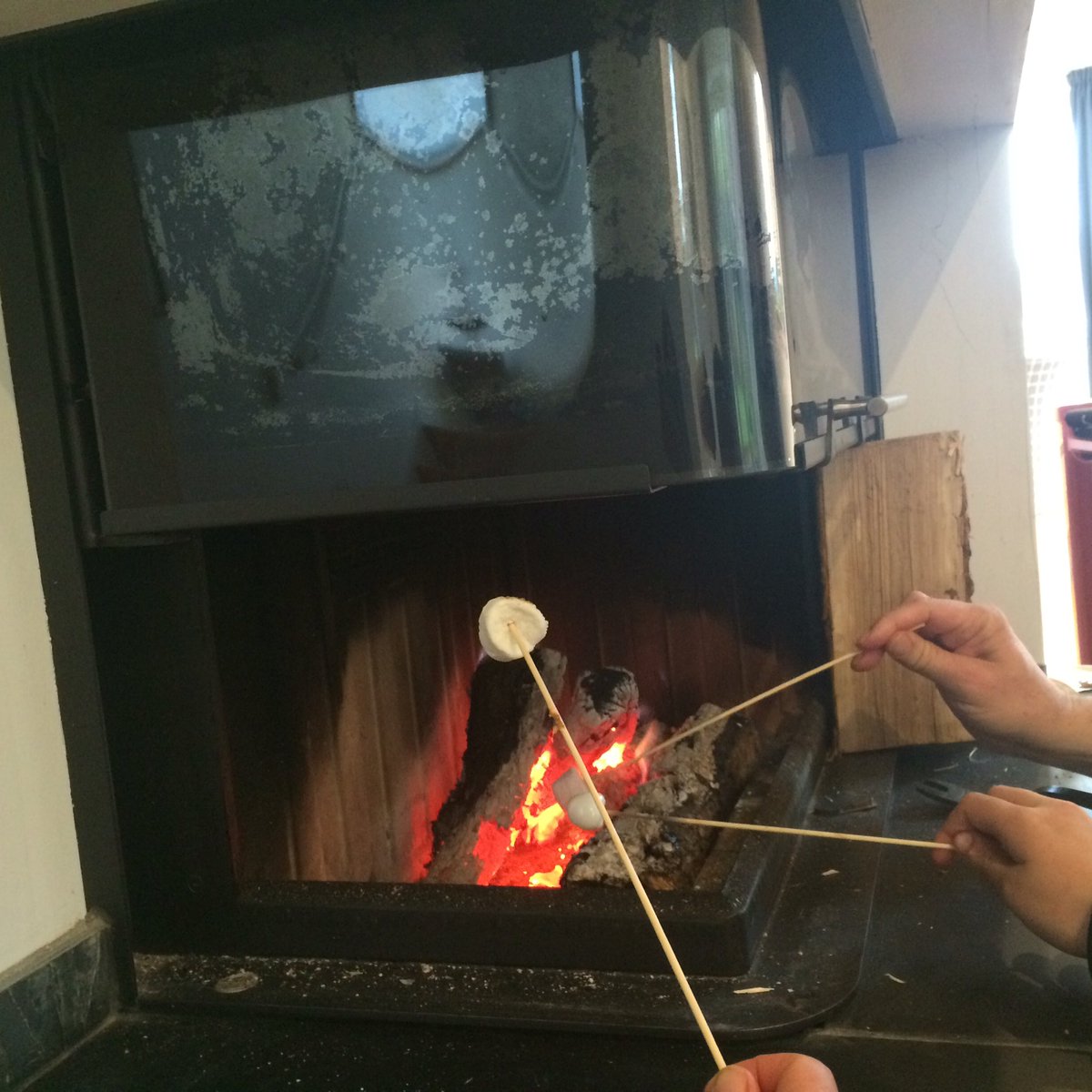 Truly abominable weather out there today so we're having an indoors campfire to raise the spirits