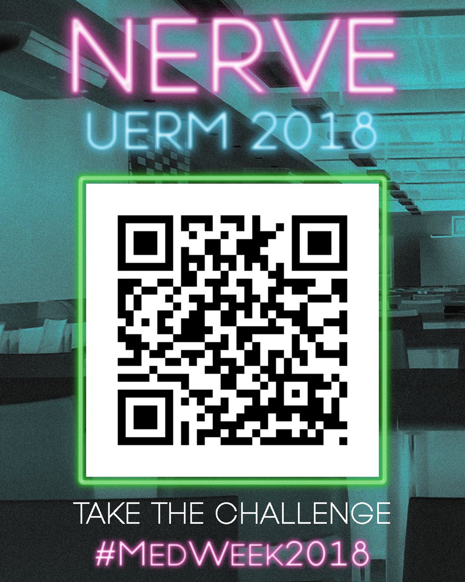 uermmsc's tweet photo. Calling all players: Take the challenge, if you dare.
NERVE UERM is ready, are you?
#ModernDoctors #MedWeek2018 https://t.co/V4LB6EWCQi