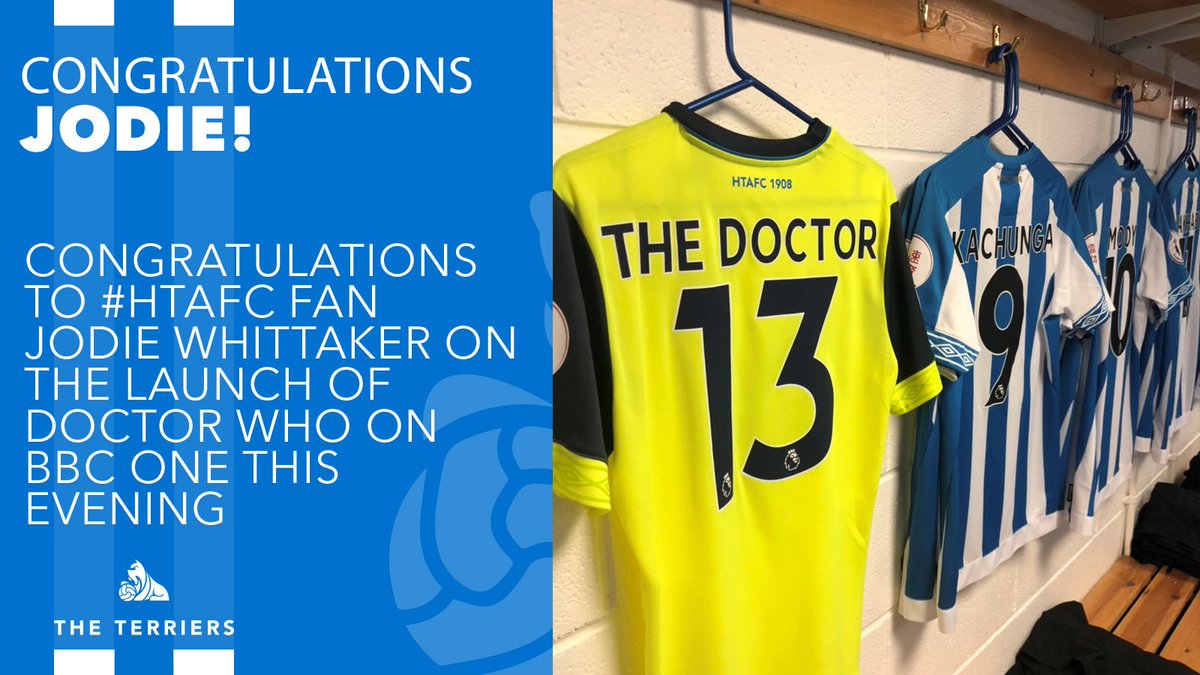 👏 Congratulations to #htafc fan #JodieWhittaker on the launch of <a href="/bbcdoctorwho/">Doctor Who</a> on <a href="/BBCOne/">BBC One</a> this evening. (AT)