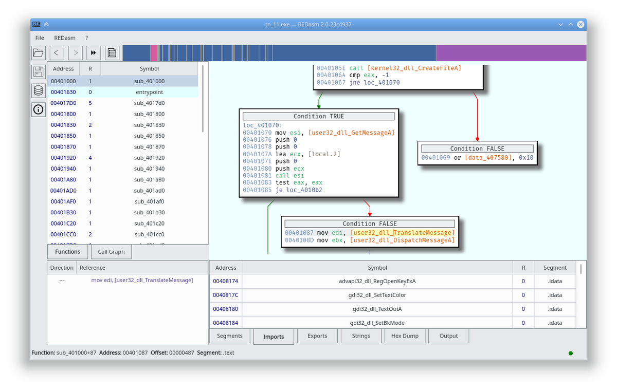 dax89's tweet image. Here is a full showcase of #redasm #disassembler 2.0 with fully working graphs & listing 💪💪💪
Nightly builds are coming soon!!!
#cplusplus #qt5 #binaryanalysis #reverseengineering #x86 #arm #mips #dalvik #windows #linux #opensource