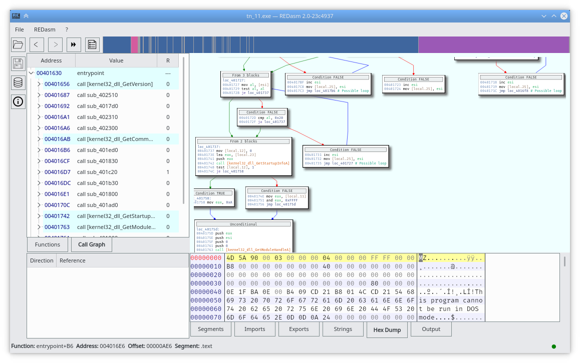dax89's tweet image. Here is a full showcase of #redasm #disassembler 2.0 with fully working graphs & listing 💪💪💪
Nightly builds are coming soon!!!
#cplusplus #qt5 #binaryanalysis #reverseengineering #x86 #arm #mips #dalvik #windows #linux #opensource