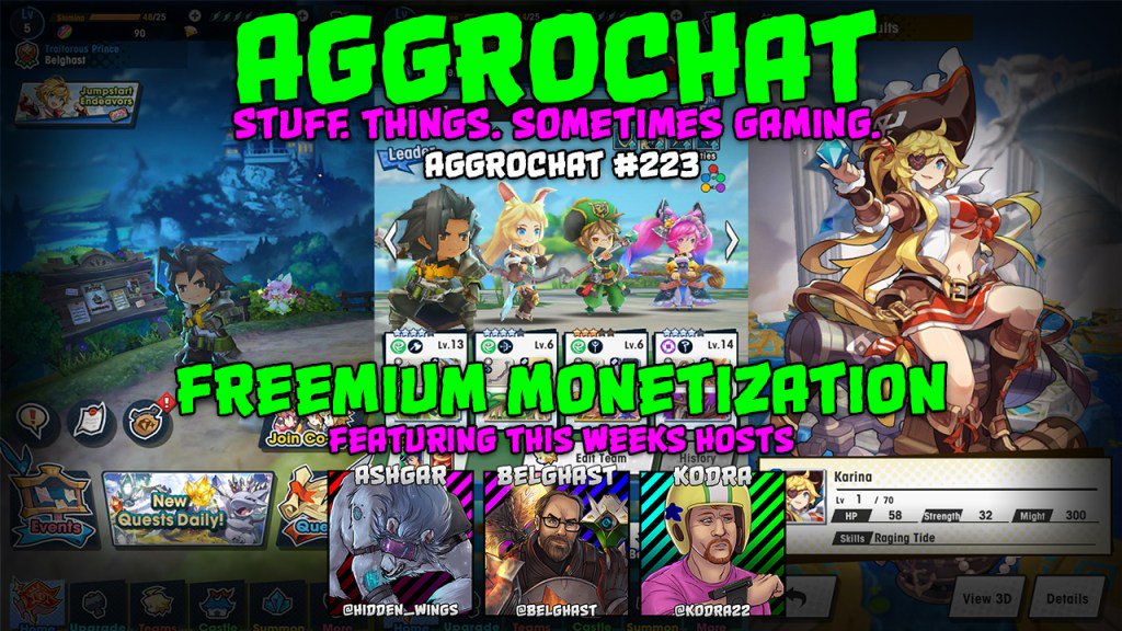 AggroChat's tweet photo. AggroChat #223 - Freemium Monetization - Dragalia, Monster Hunter World, Mega Man 11, Guilds of Ravnica https://t.co/uz5dd0hwDi https://t.co/4DQ1yIc0Qg