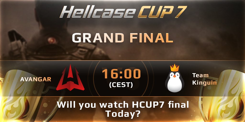 hellcase's tweet photo. We all are preparing and waiting for this match for very long time and it will begin very soon - at 16:00 CEST.
AVANGAR vs Team Kinguin
Links to the HellCup #7 Grand Final:
EN - https://t.co/3W6mTf0VBL
RU - https://t.co/yUFCbihLPg

#hellcase #hellcup7 #hellcasecup7 #hellcup #csgo https://t.co/aE9gJXFflq