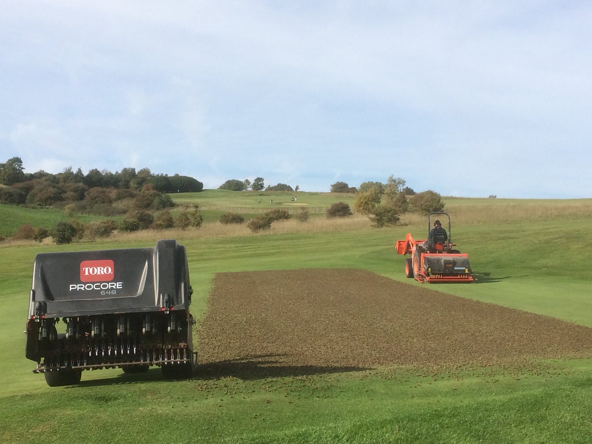 Second week of the Autumn maintenance started this afternoon, Colt course this time, 250mm Terra Spike followed with the Procore hollow coring with 13mm hollows at 3.8cm spacing, love it!!