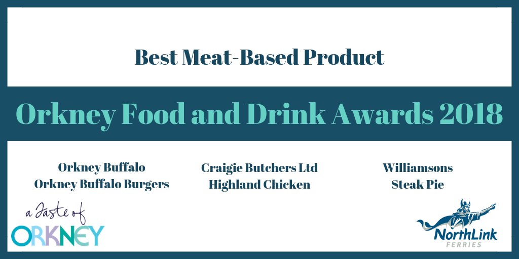 orkneyfood's tweet photo. Introducing our 2018 #Orkney Food & Drink Awards nominees ➡️ Best Meat-Based Product - @OrkneyBuffalo , Craigie Butchers and Williamsons https://t.co/QPKJtQRtNy #TasteofOrkney #OFDA18 https://t.co/HkjwEUSqeI