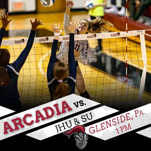 .<a href="/Arcadia_WVB/">Arcadia W Volleyball</a> hosts Johns Hopkins and Susquehanna this afternoon in a tri-match beginning at 1 pm. 

Video: bit.ly/2NtnF8K
Stats: bit.ly/2PNI75O