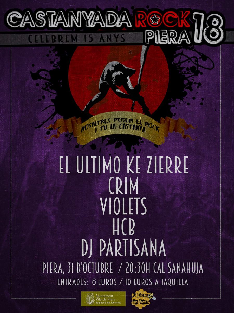 🔴 Eiiii! Aprofiteu la tarda de diumenge per comprar l'entrada pel #CRK18 i no us perdeu els 15 anys del festival! 💥

entradas.codetickets.com/entradas/casta…