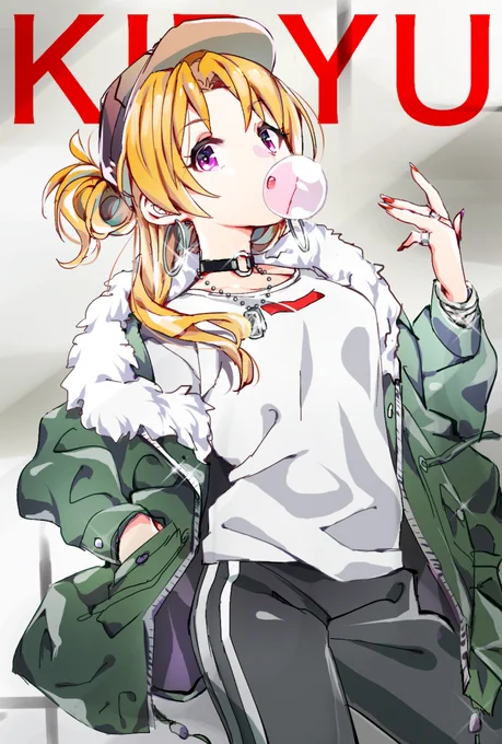 お前、また新しいアタシ見つけたな #桐生つかさ #きりかぶ1st モッズコート/トラックパンツ/チョーカー/キャップ/ドッグタグネックレス 