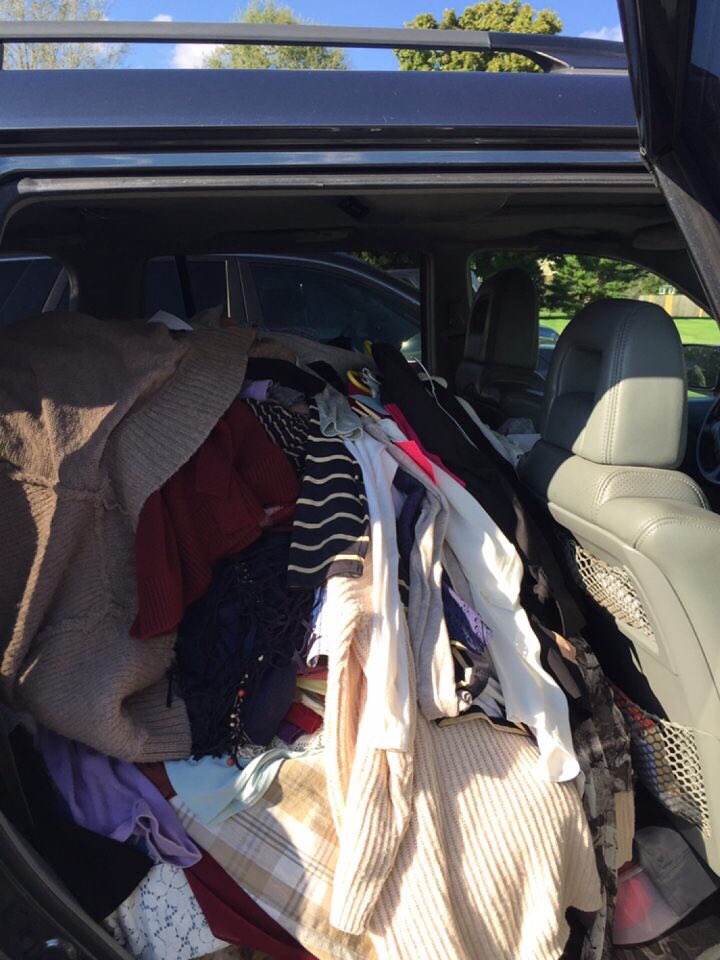 Threads_Of_Care's tweet photo. This past Friday, Sidonia Cannon, Amelia Cannon, and Lilia Horesh drove over to My Friends Closet and picked up a bunch of clothes for Threads Of Care!! Thankyou so much you guys!!! Looking forward to the clothing drives coming up in the Winter👚👕❤️ Happy Fall!🍂🍁 https://t.co/JL5e9uz1GJ